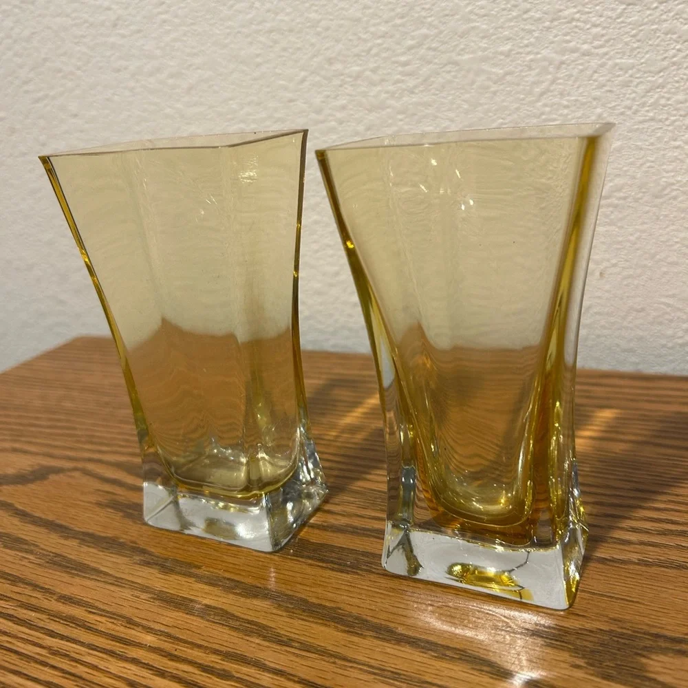 Russ Berrie Amber Glass Vases - Picture 4 of 11